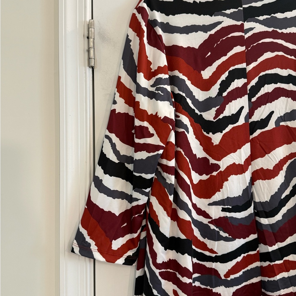 Open Front Multicolor Kimono Cardigan Stripe Abstract Print Women’s Size XL - Picture 5 of 6